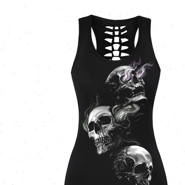 vintage skull printed fitness womens cami gothic punk style o neck sleeveless tee tight vest sporting clothing, White
vintage skull printed fitness womens cami gothic punk style o neck sleeveless tee tight vest sporting clothing, White