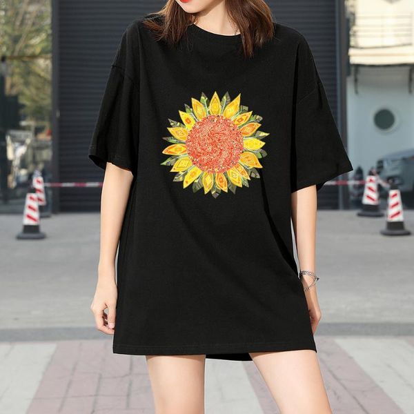 women's t-shirt sunflower shirt women oversize harajuku t cotton long shirts vintage 90s aesthetic short sleeve tee girls streetwear kp, White
women's t-shirt sunflower shirt women oversize harajuku t cotton long shirts vintage 90s aesthetic short sleeve tee girls streetwear kp, White