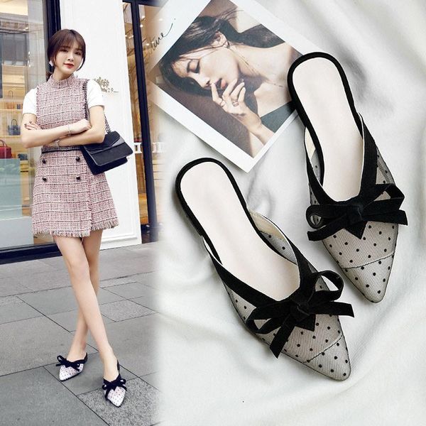 slippers women's summer pointed toe lace ladies slip on butterfly knot casual shoes woman polka dot light comfort female slipper, Black
slippers women's summer pointed toe lace ladies slip on butterfly knot casual shoes woman polka dot light comfort female slipper, Black