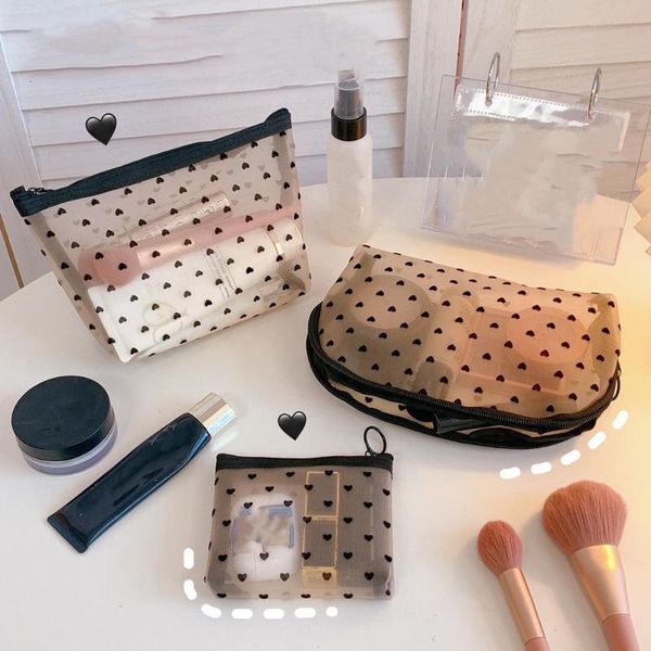 storage bottles & jars cosmetic bag black heart-shaped mesh makeup zipper beauty case large toiletry women men travel bags
storage bottles & jars cosmetic bag black heart-shaped mesh makeup zipper beauty case large toiletry women men travel bags