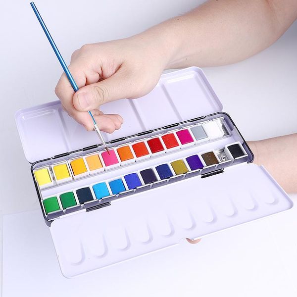 Gift Sets 24-color Solid Watercolor Paint Set Mini Portable Iron Box For Elementary And Middle School Students Beginners
Gift Sets 24-color Solid Watercolor Paint Set Mini Portable Iron Box For Elementary And Middle School Students Beginners