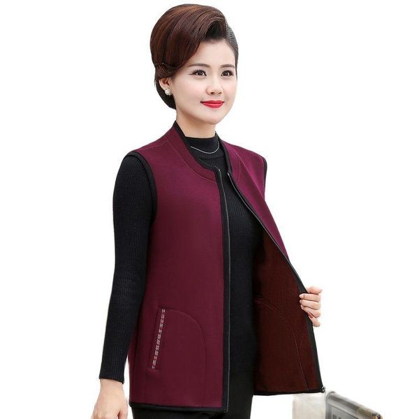 women's vests women vest waistcoat spring autumn middle-aged elderly mothers fleece warm jacket fashion sleeveless zipper top, Black;white
women's vests women vest waistcoat spring autumn middle-aged elderly mothers fleece warm jacket fashion sleeveless zipper top, Black;white
