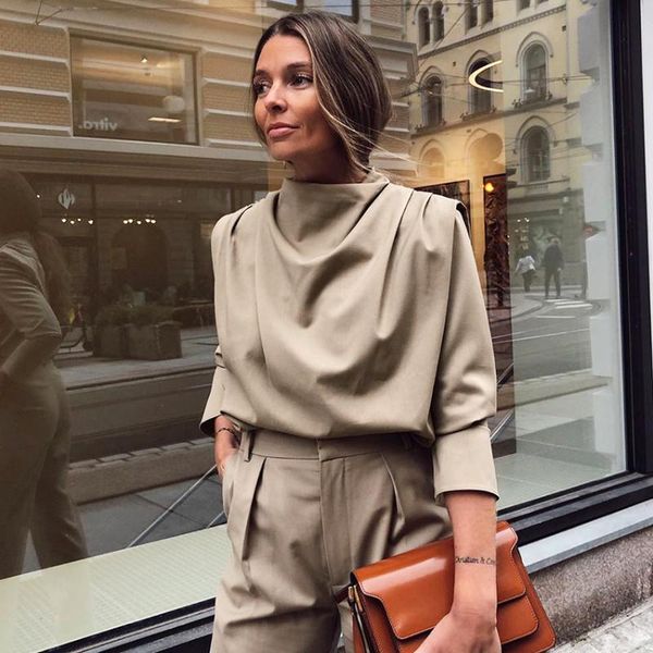 women's blouses & shirts restve khaki womens and draped collar long sleeve office blouse ladies elegant solid shirt female casual 2, White
women's blouses & shirts restve khaki womens and draped collar long sleeve office blouse ladies elegant solid shirt female casual 2, White
