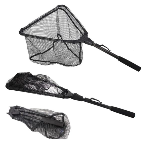 fishing net retractable folding brail black soft rubber landing handle nets tools fish accessories 
fishing net retractable folding brail black soft rubber landing handle nets tools fish accessories