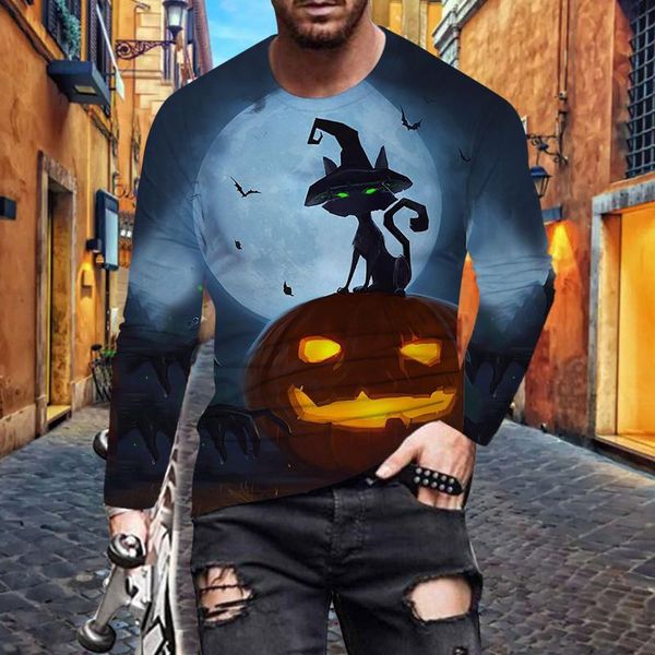 men's t-shirts feitong winter round neck halloween party funny 3d printed t-shirt long sleeves loose street fashion shirt, White;black
men's t-shirts feitong winter round neck halloween party funny 3d printed t-shirt long sleeves loose street fashion shirt, White;black