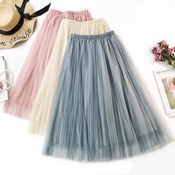 women solid tulle skirt elastic high waist mesh spring summer fashion long a line black girl korean pleated faldas skirts
women solid tulle skirt elastic high waist mesh spring summer fashion long a line black girl korean pleated faldas skirts