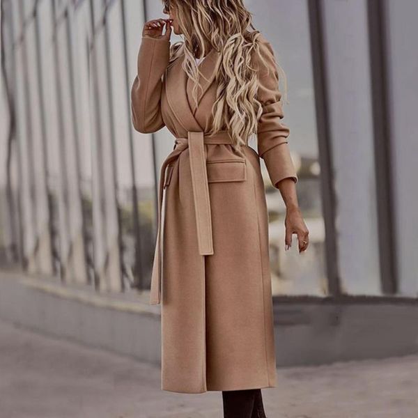 women's wool & blends stylish coat solid color cardigan thick turn-down collar long women jacket for work gorgeous belt knee length tre, Black
women's wool & blends stylish coat solid color cardigan thick turn-down collar long women jacket for work gorgeous belt knee length tre, Black