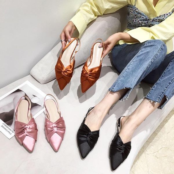 elegant women sandals silk pointed toe slides back strap flats shoes woman fashion casual size 35-41, Black
elegant women sandals silk pointed toe slides back strap flats shoes woman fashion casual size 35-41, Black