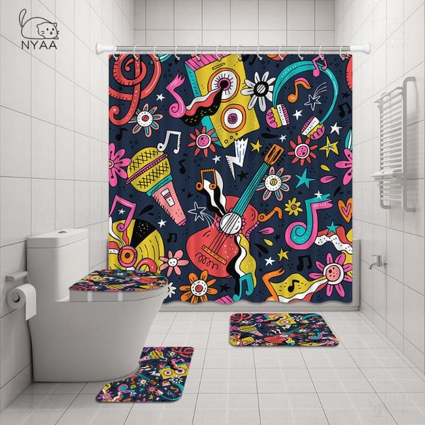 musical notes shower curtain sets non-slip rugs toilet lid cover and bath mat waterproof bathroom curtains accessory set
musical notes shower curtain sets non-slip rugs toilet lid cover and bath mat waterproof bathroom curtains accessory set