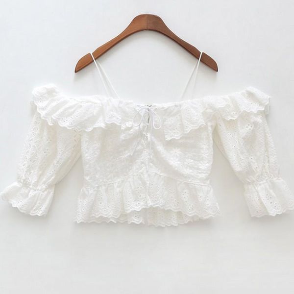 women's blouses & shirts off shoulder slash neck women crop and blouse casual holiday white embroidery beach shirt female short
women's blouses & shirts off shoulder slash neck women crop and blouse casual holiday white embroidery beach shirt female short
