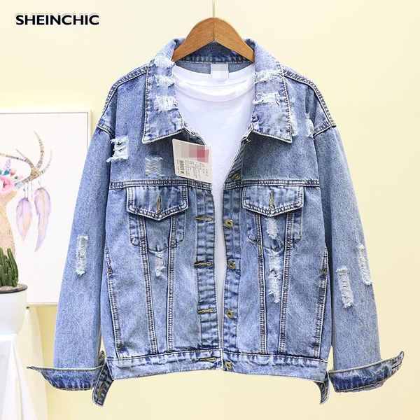 women's jackets autumn women denim jacket 2021 blue loose long sleeve streetwear hole korean fashion pocket outerwear casaco, Black;brown
women's jackets autumn women denim jacket 2021 blue loose long sleeve streetwear hole korean fashion pocket outerwear casaco, Black;brown