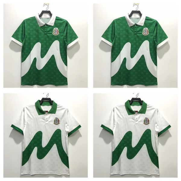 1995 retro edition mexico soccer jersey maillots de football home blue shirt away white short sleeved man uniforms, Black;yellow
1995 retro edition mexico soccer jersey maillots de football home blue shirt away white short sleeved man uniforms, Black;yellow