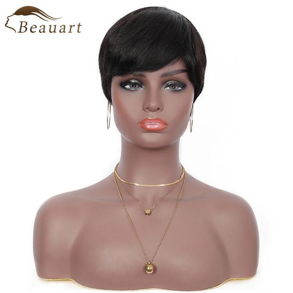beauart 100% human hair wig for women short straight black with bangs left side part replacement full wigs lace, Black;brown
beauart 100% human hair wig for women short straight black with bangs left side part replacement full wigs lace, Black;brown