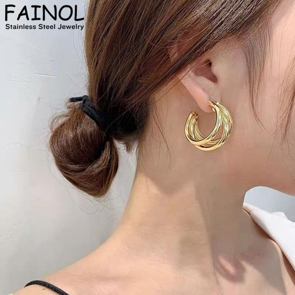 hoop & huggie punk chain earring stainless steel earrings for women pearl circle geometric round jewelry, Golden;silver
hoop & huggie punk chain earring stainless steel earrings for women pearl circle geometric round jewelry, Golden;silver
