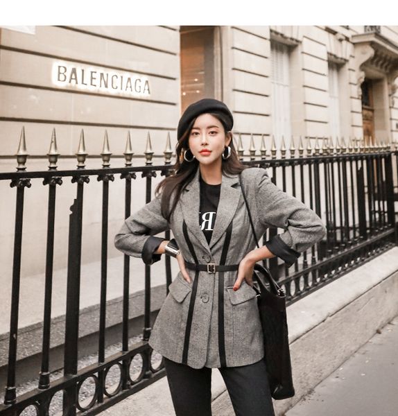 women's suits & blazers patchwork hit color jackets for women notched collar long sleeve high waist lace up coats female fashion t, White;black
women's suits & blazers patchwork hit color jackets for women notched collar long sleeve high waist lace up coats female fashion t, White;black