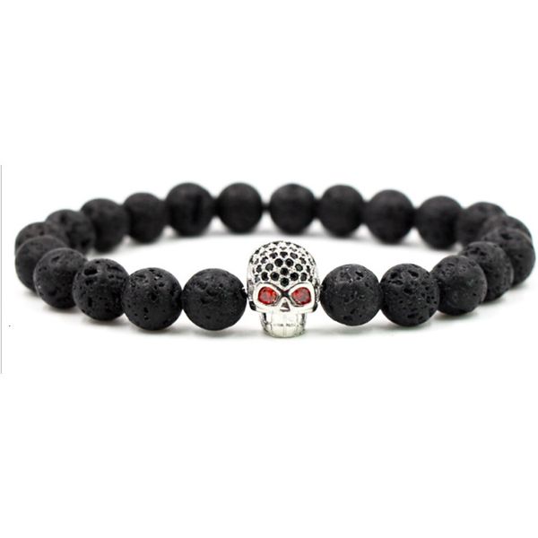 bracelet selling zirconium inlaid skull 8mm black lava volcanic stone buddha bead, Golden;silver
bracelet selling zirconium inlaid skull 8mm black lava volcanic stone buddha bead, Golden;silver