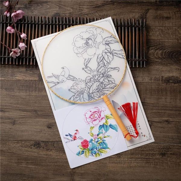other home decor diy hand-painted handheld circular fan dragonfly lotus pattern creative color filling painting court style hand with tassel
other home decor diy hand-painted handheld circular fan dragonfly lotus pattern creative color filling painting court style hand with tassel
