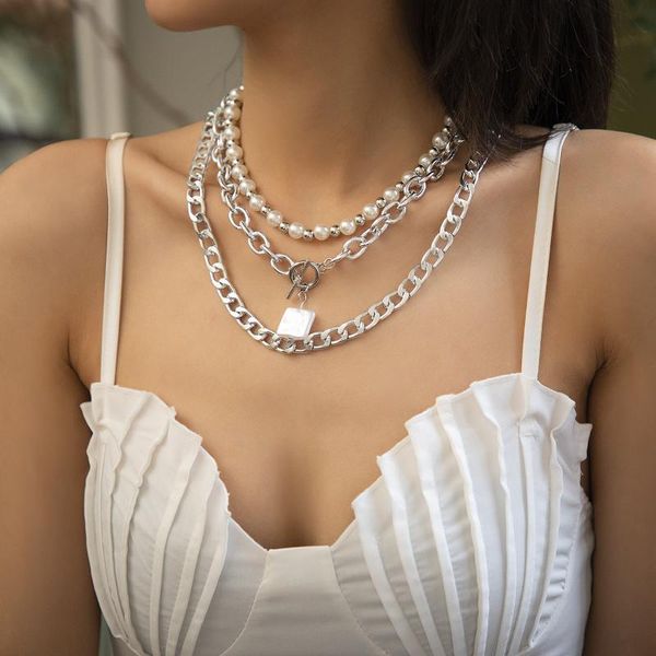 chokers 2021 fashion multi-layer square imitation pearl metal ball pendant ot buckle necklace for women simple chain beaded jewelry, Golden;silver
chokers 2021 fashion multi-layer square imitation pearl metal ball pendant ot buckle necklace for women simple chain beaded jewelry, Golden;silver