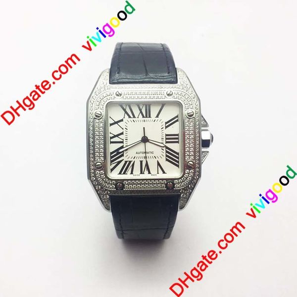 100xl men square brand diamond automatic fashion mens santo watches, Slivery;brown
100xl men square brand diamond automatic fashion mens santo watches, Slivery;brown