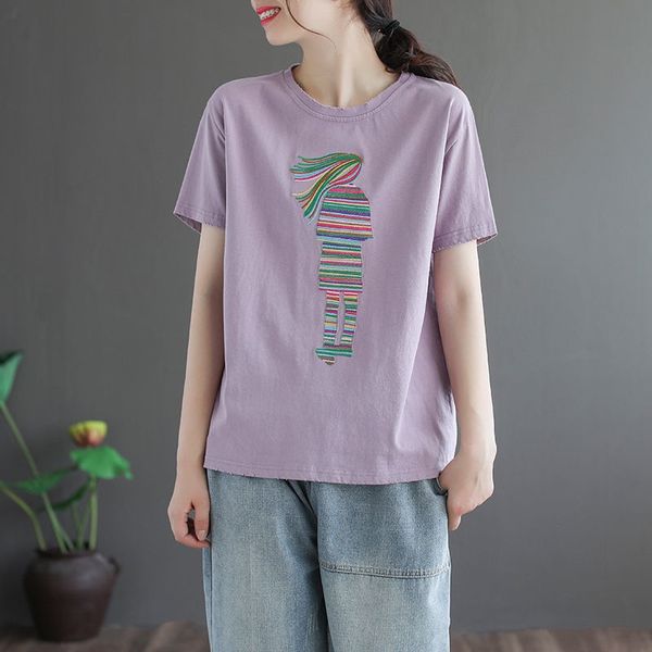 2021 embroidered short sleeve t-shirt women's summer new plus size loose casual top, White
2021 embroidered short sleeve t-shirt women's summer new plus size loose casual top, White