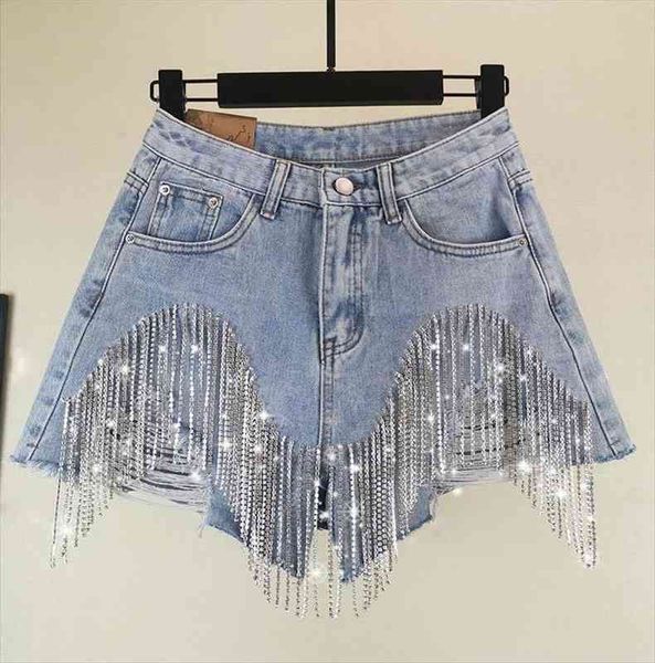 spring autumn fashion tide denim women shorts high street rhinestone sequins hole tassel fit wild clothing af751, White;black
spring autumn fashion tide denim women shorts high street rhinestone sequins hole tassel fit wild clothing af751, White;black