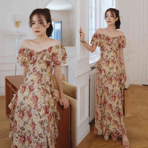 women maxi floral ruffle dress summer 2021 runway boho vintage french fairy dress honeymoon vacation party night dress long new, Black;red
women maxi floral ruffle dress summer 2021 runway boho vintage french fairy dress honeymoon vacation party night dress long new, Black;red
