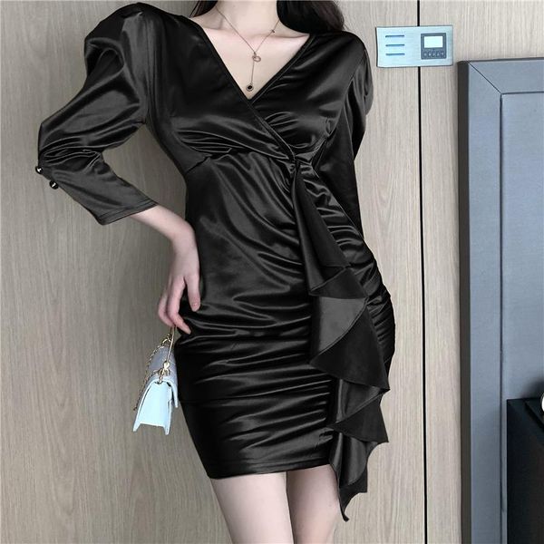 ruffles women one-piece dress korean pleated high waist dresses black blue gold a8465 casual, Black;gray
ruffles women one-piece dress korean pleated high waist dresses black blue gold a8465 casual, Black;gray