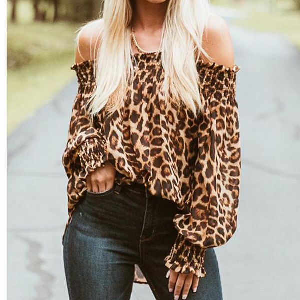 women's blouses & shirts women leopard off shoulder printing loose pullovers chic ladies blouse stylish femme blusa shirt clothing, White
women's blouses & shirts women leopard off shoulder printing loose pullovers chic ladies blouse stylish femme blusa shirt clothing, White