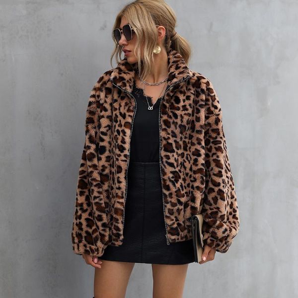 women's fur & faux women coat leopard thick warm winter cardigan jacket outerwear overcoat plus size, Black
women's fur & faux women coat leopard thick warm winter cardigan jacket outerwear overcoat plus size, Black