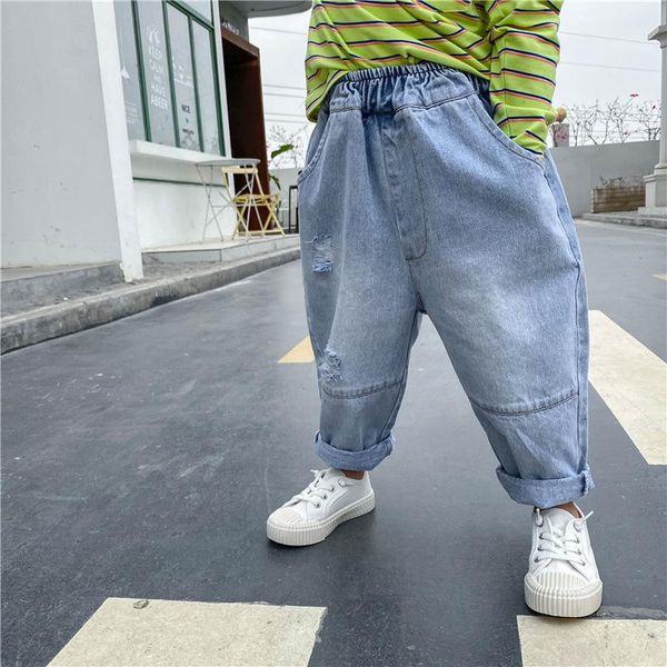 jeans 2-7 years baby boys casual korean loose big pocket hole denim pants for 2021 autumn children trousers, Blue
jeans 2-7 years baby boys casual korean loose big pocket hole denim pants for 2021 autumn children trousers, Blue