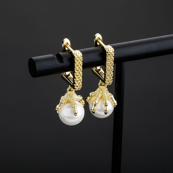 dragon claw pearl earrings mens womens gold dangle earrings fashion hip hop jewelry, Silver
dragon claw pearl earrings mens womens gold dangle earrings fashion hip hop jewelry, Silver