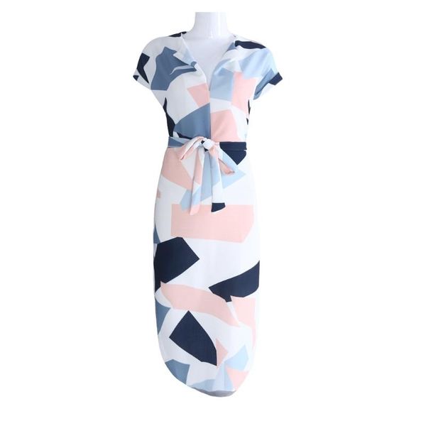 women summer geometric print color block beach pencil dress short sleeve midi party w/belt casual dresses, Black;gray
women summer geometric print color block beach pencil dress short sleeve midi party w/belt casual dresses, Black;gray