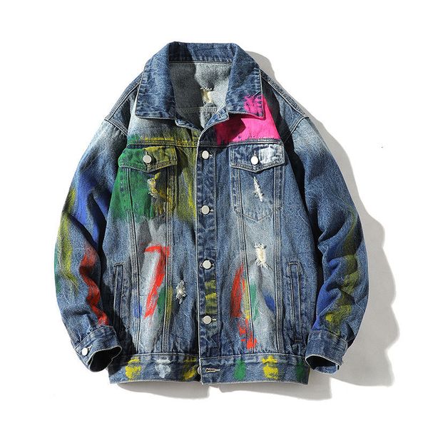 men's jackets hip hop graffiti denim 5xl streetwear stand collar designer ripped loose fit jean rock four season jnk5, Black;brown
men's jackets hip hop graffiti denim 5xl streetwear stand collar designer ripped loose fit jean rock four season jnk5, Black;brown