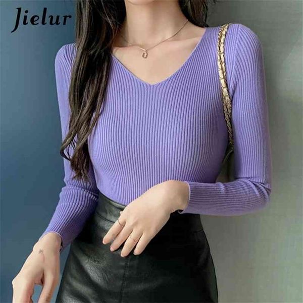 v-neck sweater women knitted autumn winter pullover long sleeve solid color chic slim pull femme jumper soft purple 210426, White;black
v-neck sweater women knitted autumn winter pullover long sleeve solid color chic slim pull femme jumper soft purple 210426, White;black