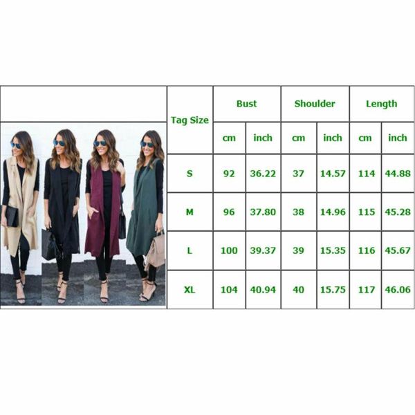 women's vests uk women open front sleeveless long vest cardigan coat blazer office work jacket, Black;white
women's vests uk women open front sleeveless long vest cardigan coat blazer office work jacket, Black;white