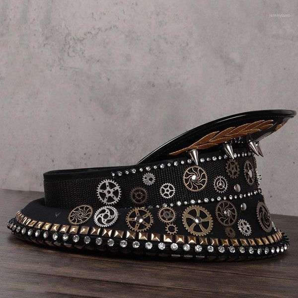 women men steampunk hat handmade punk fedora hat acrylic gems wide brim jazz cospaly cap winter panama sun 2 size1, Blue;gray
women men steampunk hat handmade punk fedora hat acrylic gems wide brim jazz cospaly cap winter panama sun 2 size1, Blue;gray
