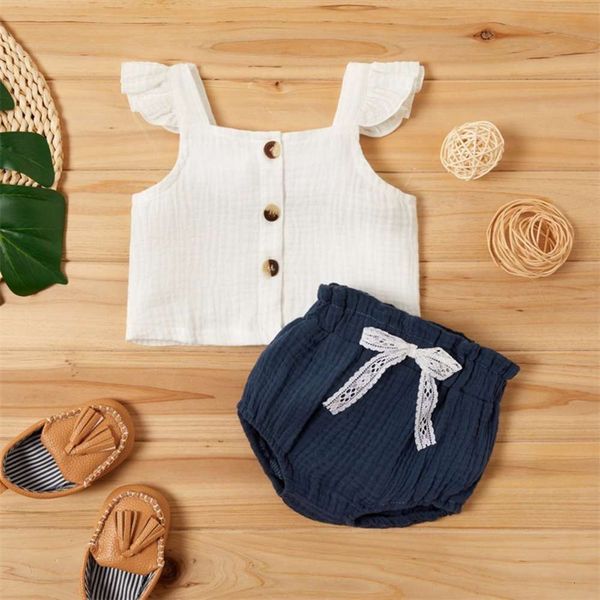 boys and girls suits children's wear baby solid color flying sleeve + shorts suit two piece set, White
boys and girls suits children's wear baby solid color flying sleeve + shorts suit two piece set, White