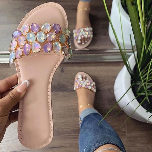 summer women slippers 2021 shoes sandals open toe flat rhinestone outdoor fashion plus size 42, Black
summer women slippers 2021 shoes sandals open toe flat rhinestone outdoor fashion plus size 42, Black