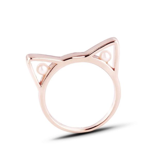 cluster rings sweet romance women's cat ear ring rose gold pearl engagement wedding banquet jewelry valentine's day gift, Golden;silver
cluster rings sweet romance women's cat ear ring rose gold pearl engagement wedding banquet jewelry valentine's day gift, Golden;silver