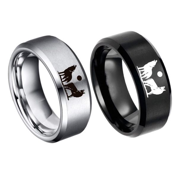 cluster rings smooth stainless steel for men couple gift black silver simple design women's moon wolf ring punk motorcycle biker jewelr, Golden;silver
cluster rings smooth stainless steel for men couple gift black silver simple design women's moon wolf ring punk motorcycle biker jewelr, Golden;silver