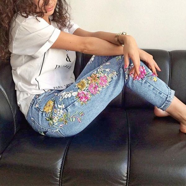 women's jeans distressed tight vintage designer embroidery trim ankle-length pants asymmetrical bird floral fit skinny pencil wash deni, Blue
women's jeans distressed tight vintage designer embroidery trim ankle-length pants asymmetrical bird floral fit skinny pencil wash deni, Blue