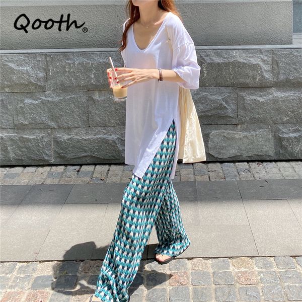 qooth pleated plaid wide-leg drape pants women's loose straight casual high-waist trousers summer thin all match shirt qt656 210518, Black;white
qooth pleated plaid wide-leg drape pants women's loose straight casual high-waist trousers summer thin all match shirt qt656 210518, Black;white