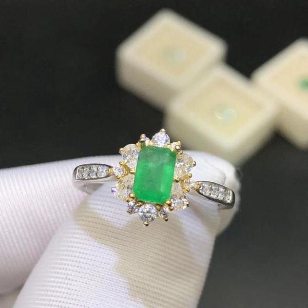 cluster rings wedding ring natural real colombia emerald 925 sterling silver, Golden;silver
cluster rings wedding ring natural real colombia emerald 925 sterling silver, Golden;silver