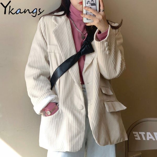 retro corduroy blazer coat women elegant single breasted office blazers vintage mujer fashion female loose jacket casual outwear 210412, Black;brown
retro corduroy blazer coat women elegant single breasted office blazers vintage mujer fashion female loose jacket casual outwear 210412, Black;brown