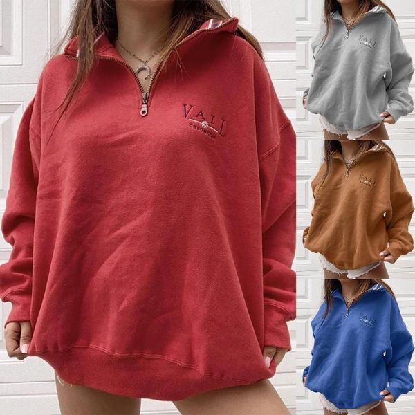 women's hoodies & sweatshirts women hoodie autumn winter sports stand collar zip loose long sleeve letter print sweatshirt, Black
women's hoodies & sweatshirts women hoodie autumn winter sports stand collar zip loose long sleeve letter print sweatshirt, Black