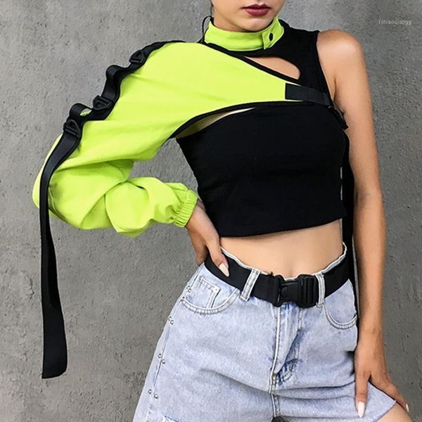 women's jackets irregular one-shoulder long-sleeved reflective dancing jacket handsome cool design street shooting woman, Black;brown
women's jackets irregular one-shoulder long-sleeved reflective dancing jacket handsome cool design street shooting woman, Black;brown