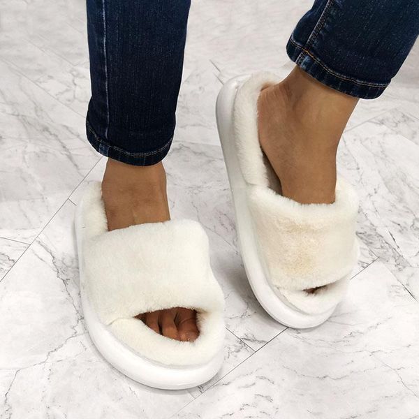 slippers 2021 fluffy fur furry thick platform home women winter warm plush slides non-slip flip flops outdoor indoor shoes, Black
slippers 2021 fluffy fur furry thick platform home women winter warm plush slides non-slip flip flops outdoor indoor shoes, Black