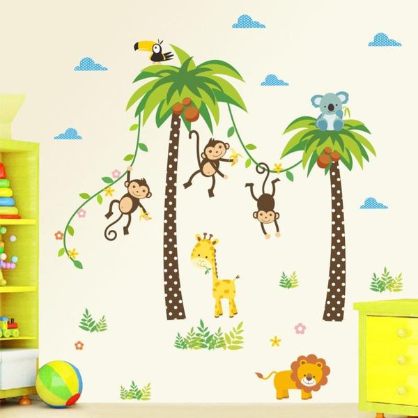 wall stickers giraffe lion monkey palm tree forest animals for kids room children bedroom decals nursery decor poster mural
wall stickers giraffe lion monkey palm tree forest animals for kids room children bedroom decals nursery decor poster mural