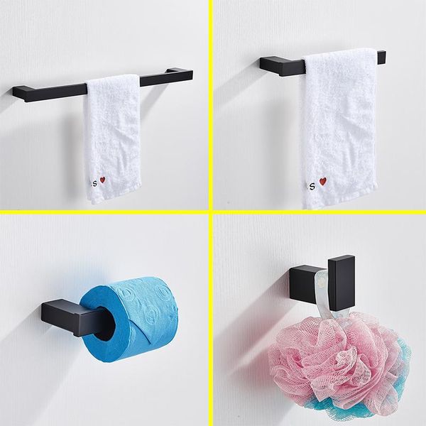 towel racks 4pcs/set stainless steel bathroom hardware set black matte paper holder sundries bar accessories
towel racks 4pcs/set stainless steel bathroom hardware set black matte paper holder sundries bar accessories