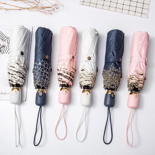 umbrellas automatic three-fold umbrella sunny rain dual-use shade women mini portable windproof strong 
umbrellas automatic three-fold umbrella sunny rain dual-use shade women mini portable windproof strong